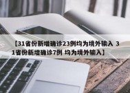 【31省份新增确诊23例均为境外输入 31省份新增确诊7例 均为境外输入】
